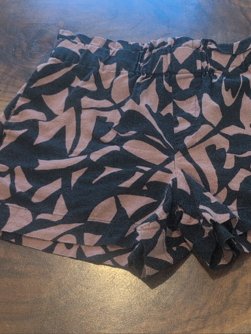 a new day Leaf Printed Shorts in Rust and Black